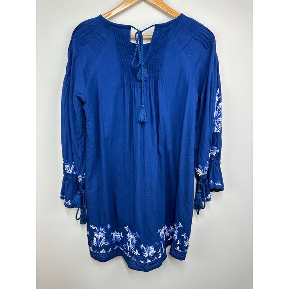 Roller Rabbit Lotus Embroidered Long Sleeve 100% Cotton Dress Size XS - Picture 7 of 12